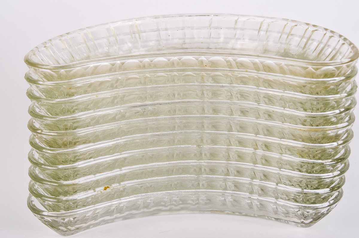 Set of Vintage Pressed Glass Bone Dishes