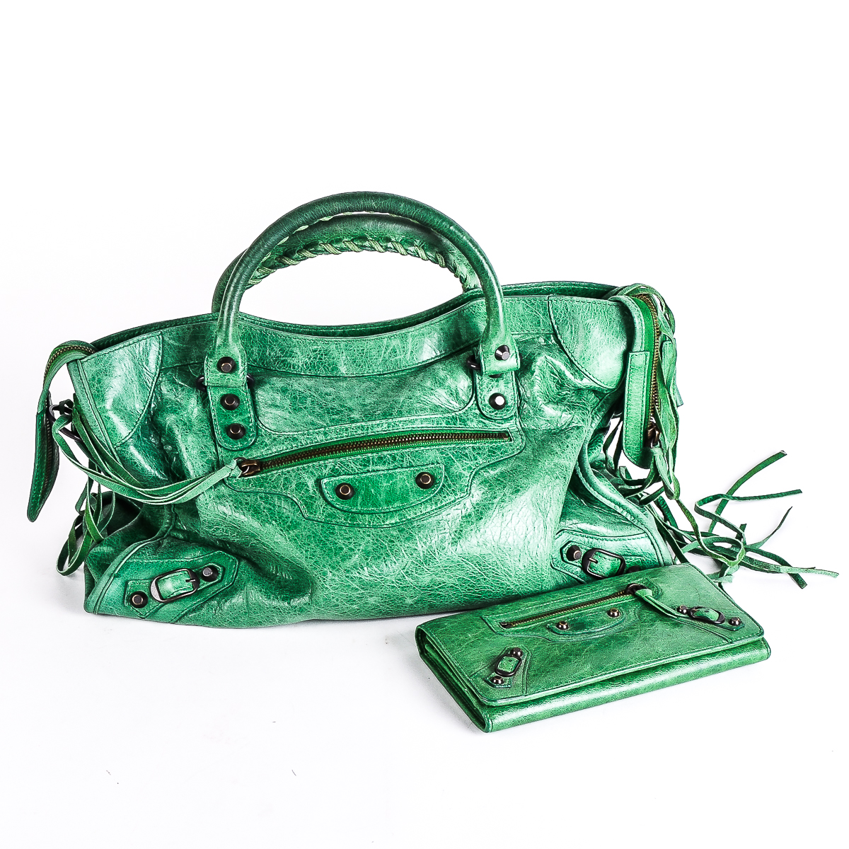 Balenciaga Classic City Handbag and Wallet in Green