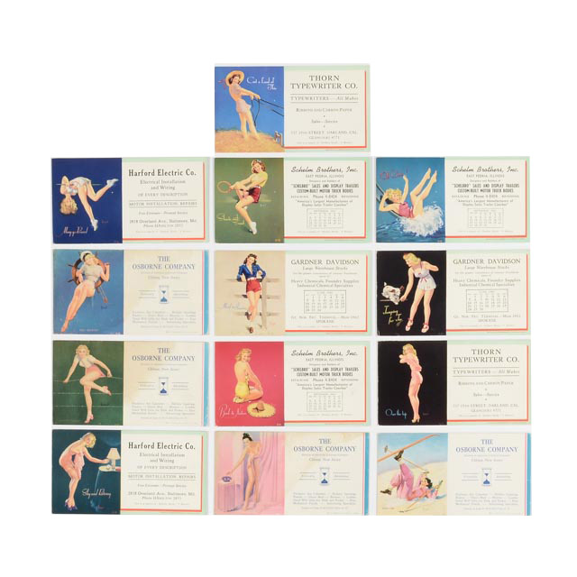 1950s Ink Blotters Featuring Al Buell Pinup Art