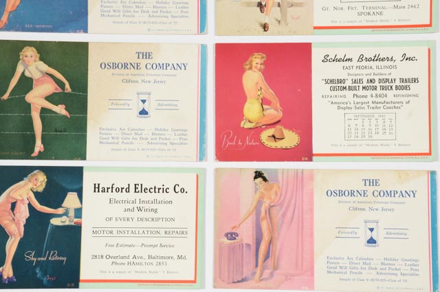 1950s Ink Blotters Featuring Al Buell Pinup Art