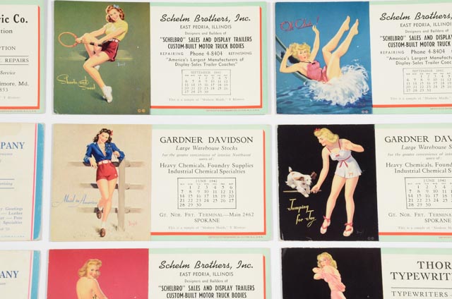 1950s Ink Blotters Featuring Al Buell Pinup Art