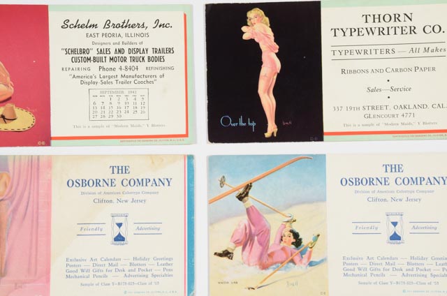 1950s Ink Blotters Featuring Al Buell Pinup Art