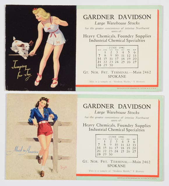 1950s Ink Blotters Featuring Al Buell Pinup Art