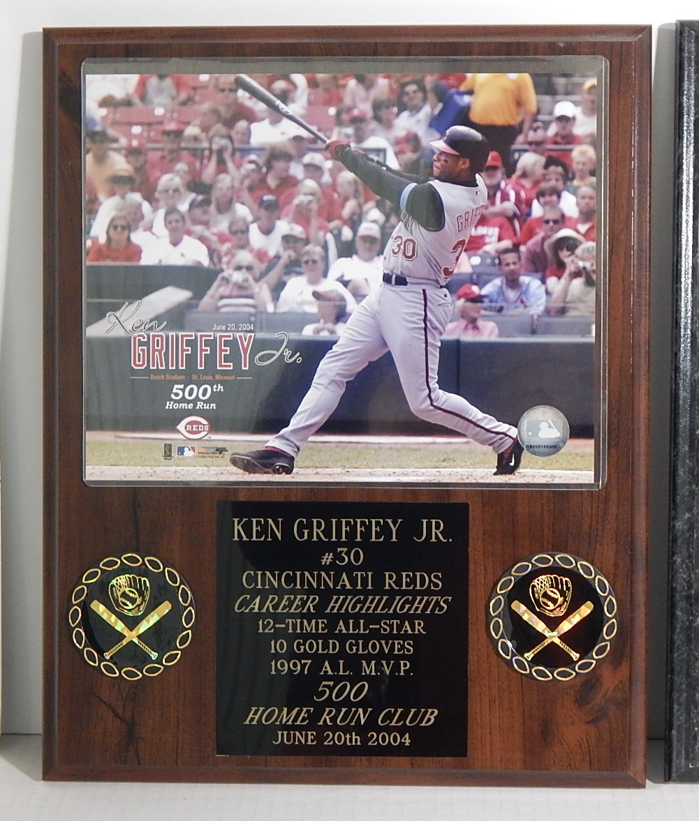 Two Ken Griffey, Jr. Plaques
