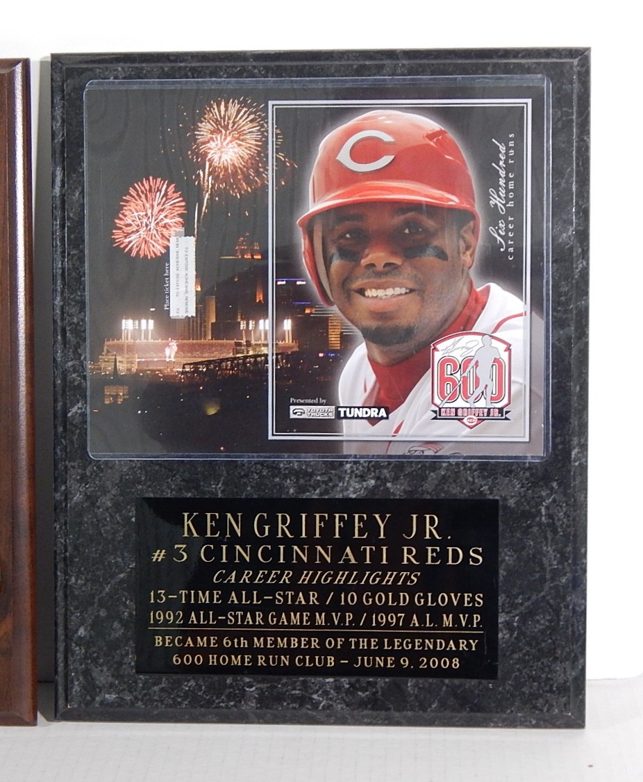 Two Ken Griffey, Jr. Plaques