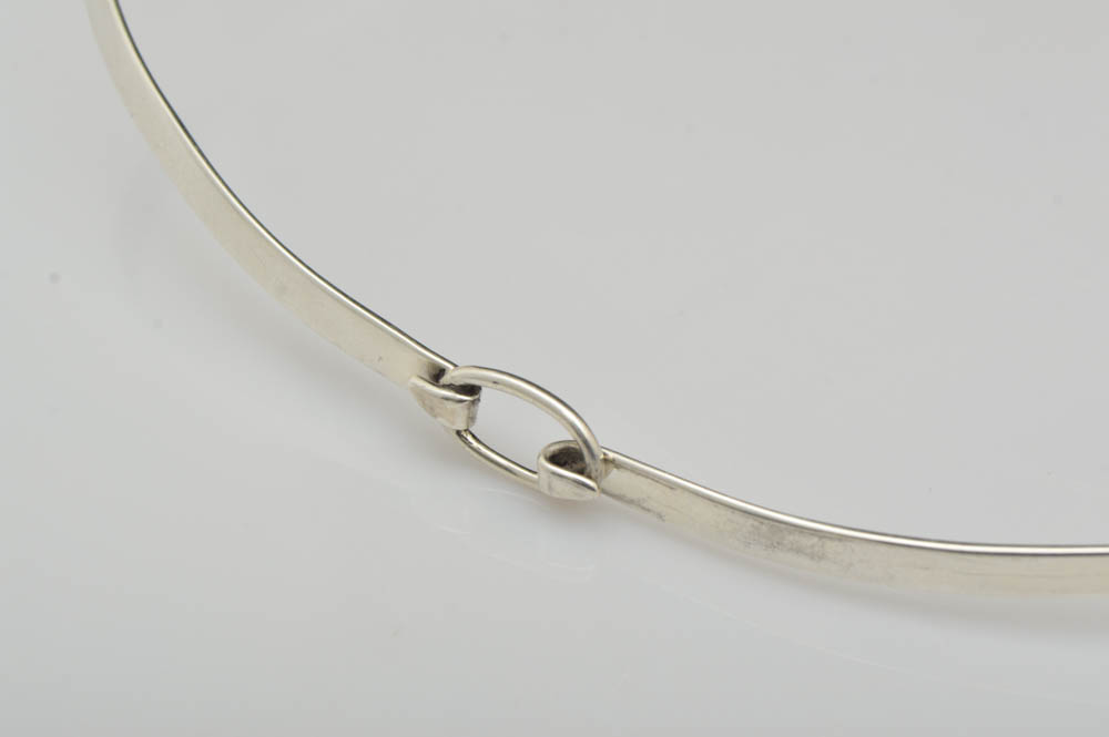 Robert Manse Sterling Silver, 18K Rose Gold and Purple Goldstone Pendant with Choker