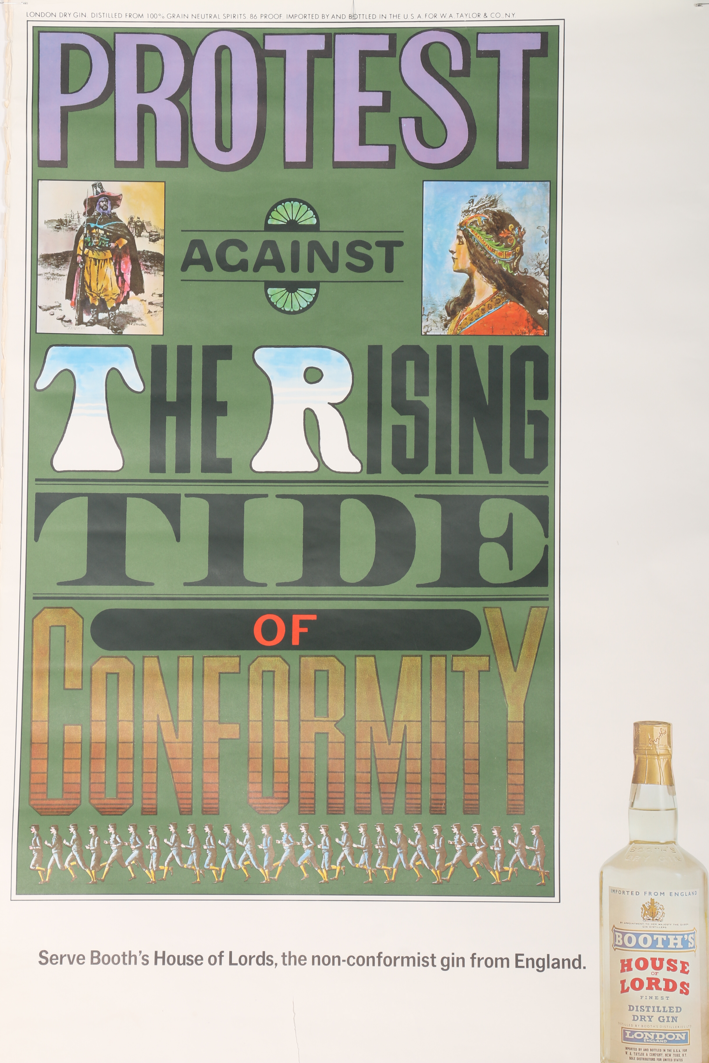 Vintage Booths House of Lords Gin Advertising Poster