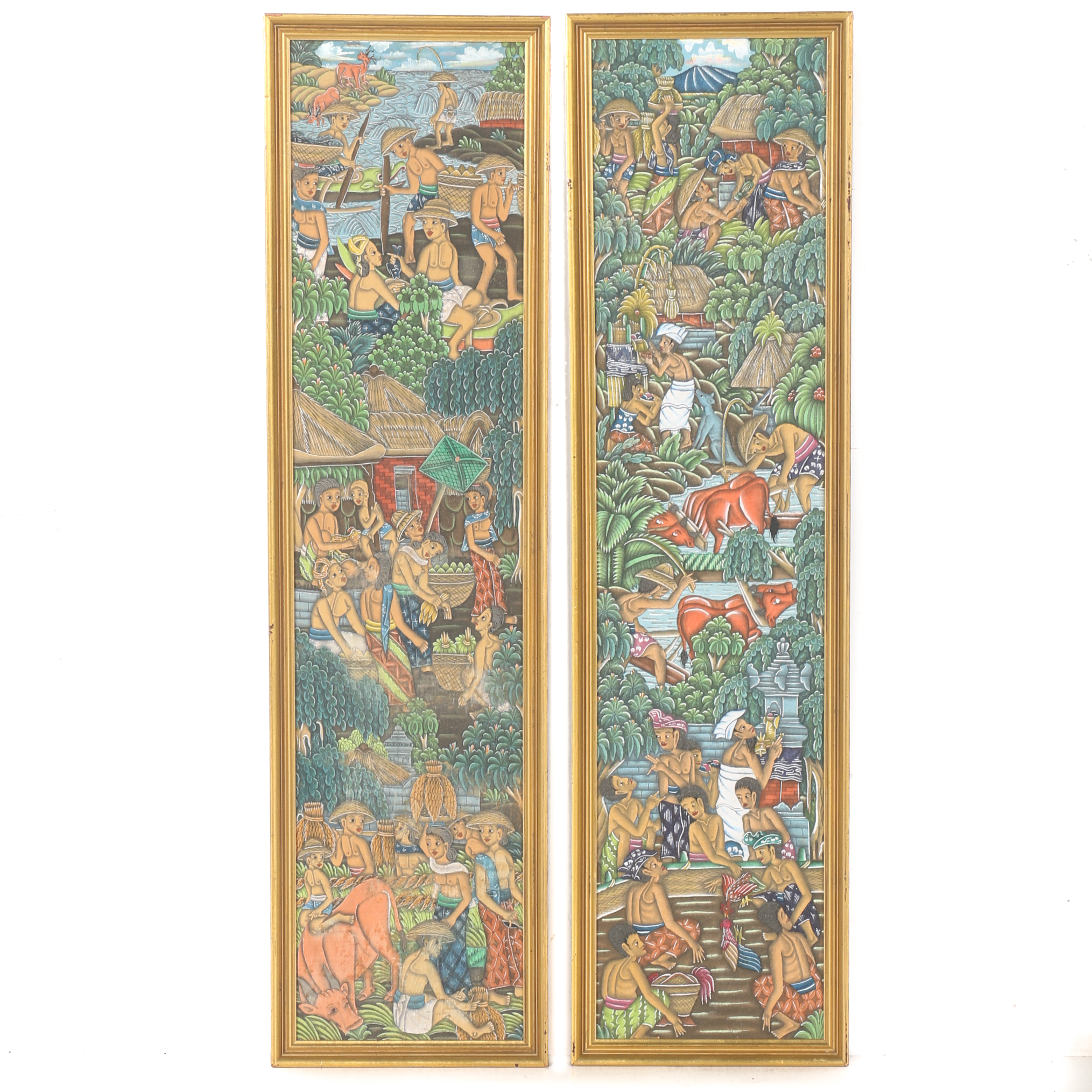 Pair of Framed Balinese Paintings