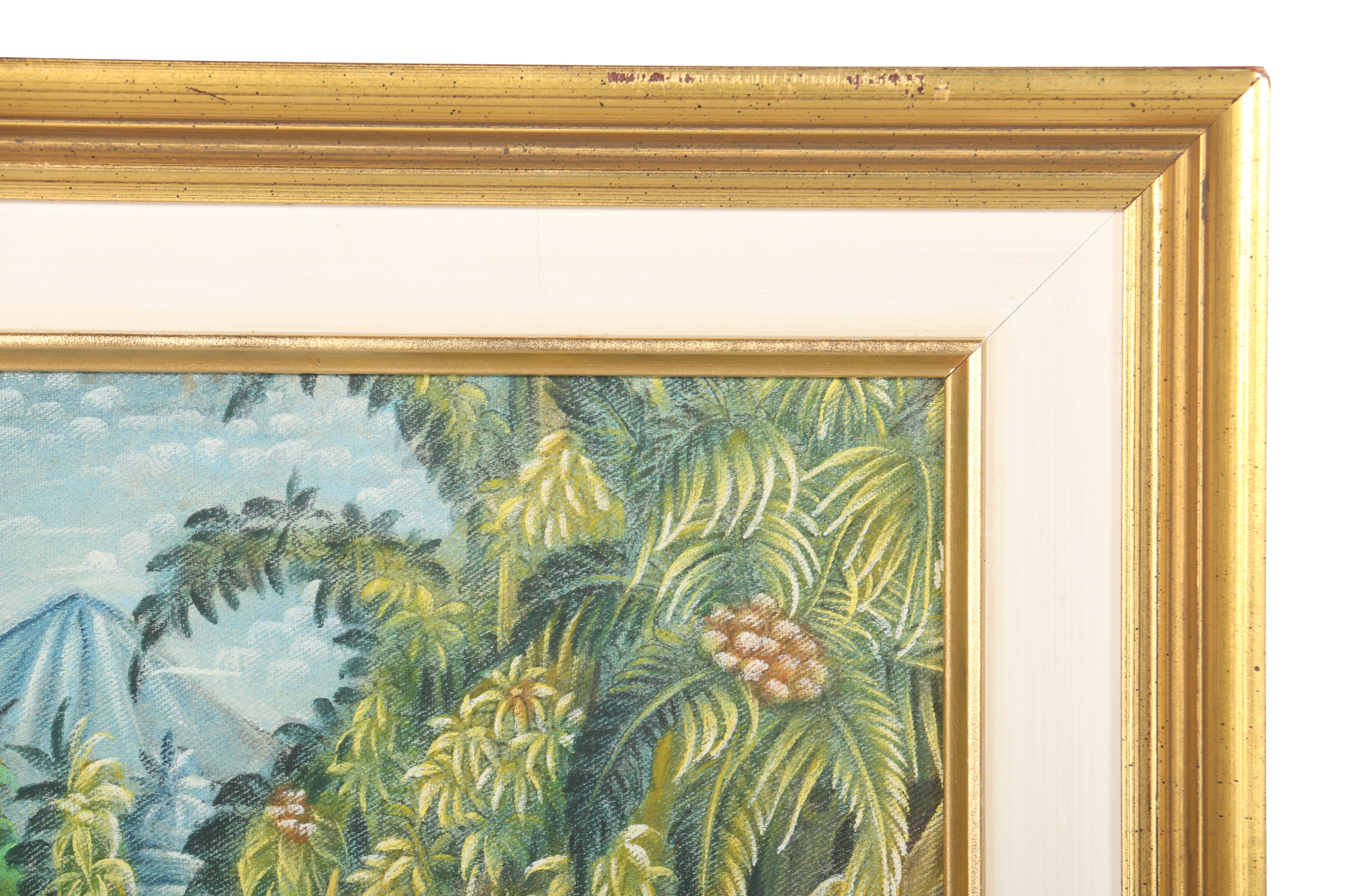 Framed Original Balinese Folk Art Painting on Linen