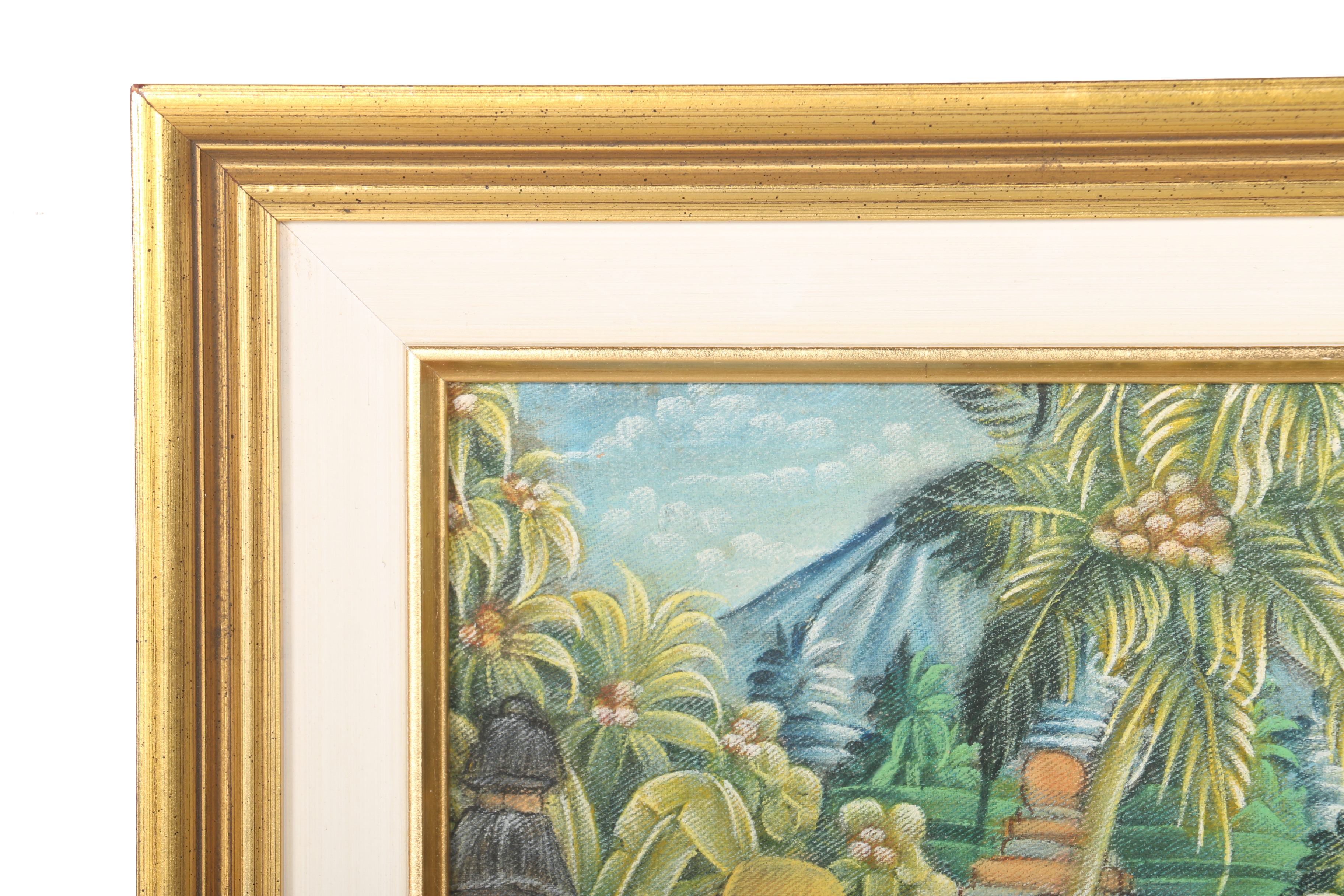 Framed Original Balinese Folk Art Painting on Linen