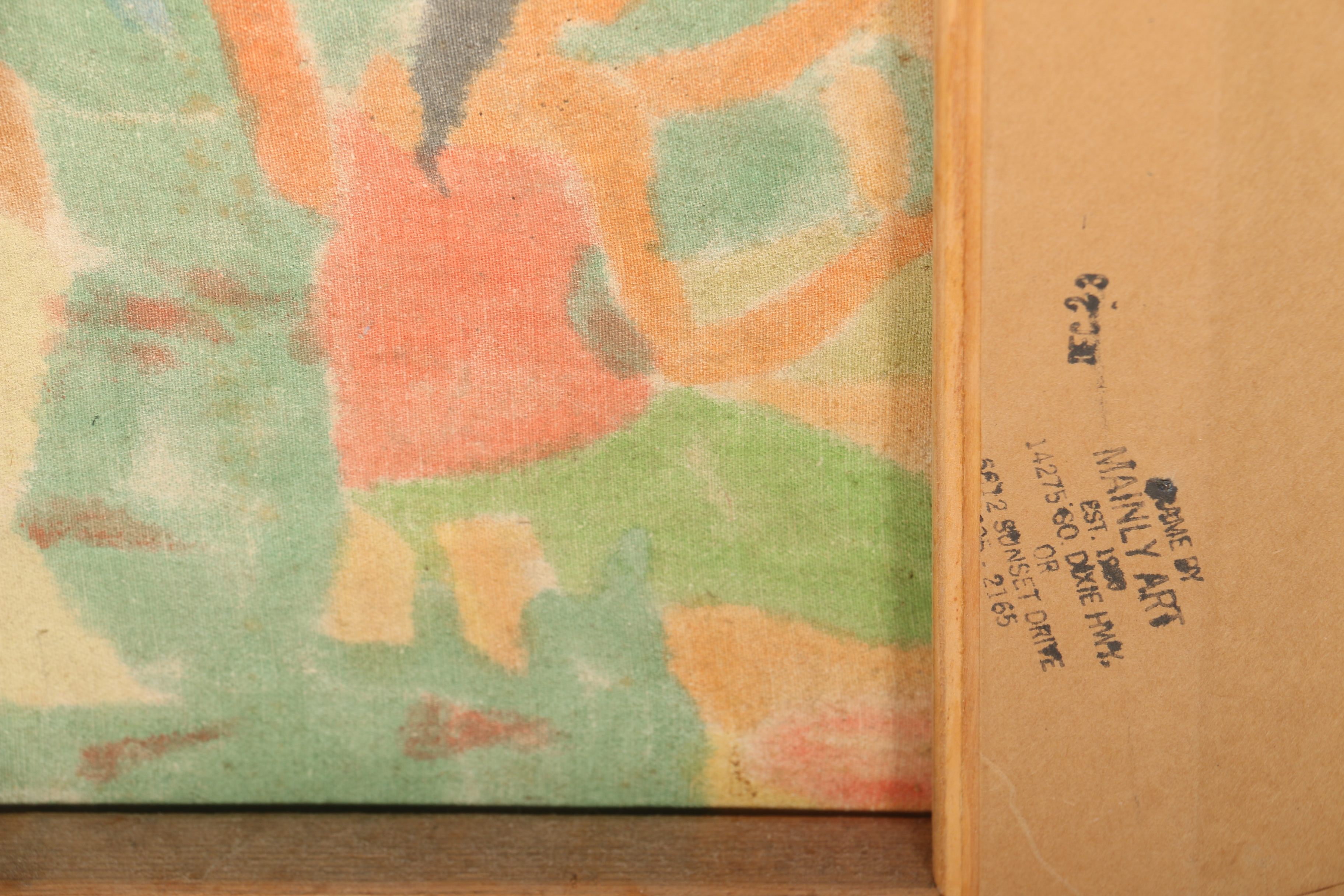 Framed Original Balinese Folk Art Painting on Linen