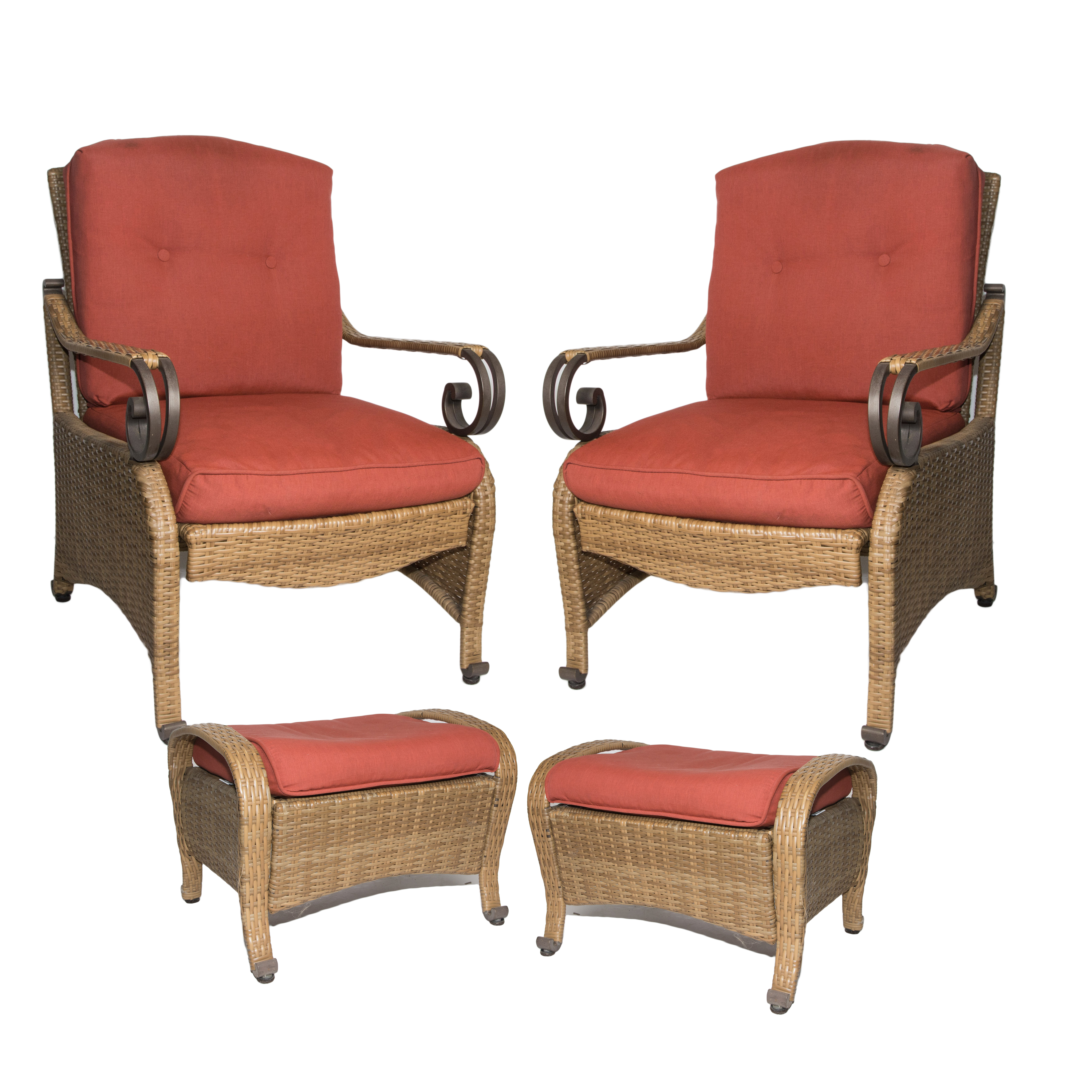 Hampton Bay "Sanopelo" Patio Chairs and Ottomans