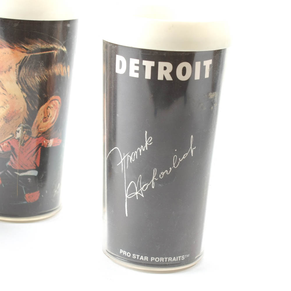 Four Vintage Detroit Red Wing's All Star Portrait Tumblers
