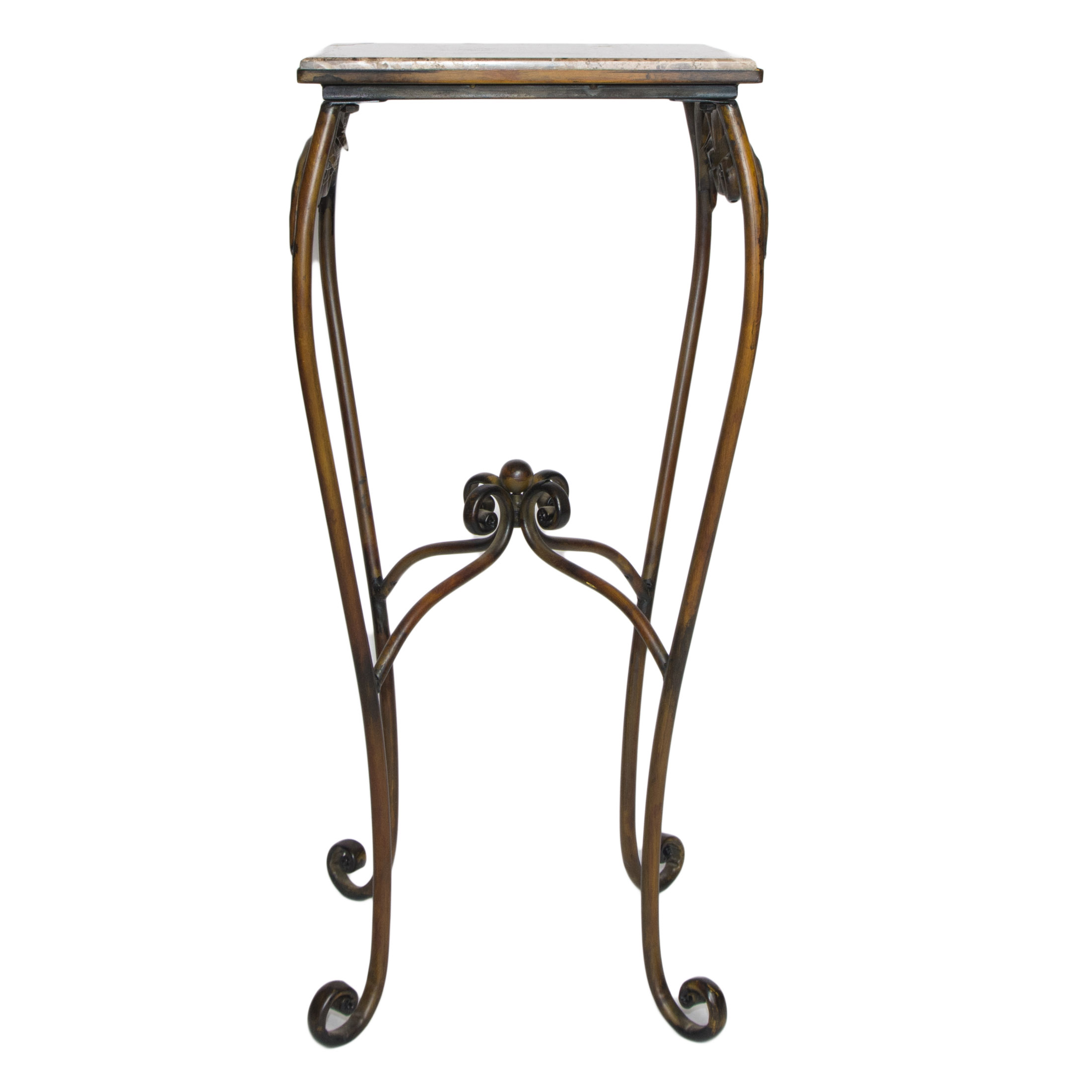 Marble Top Wrought Iron Pedestal Plant Stands