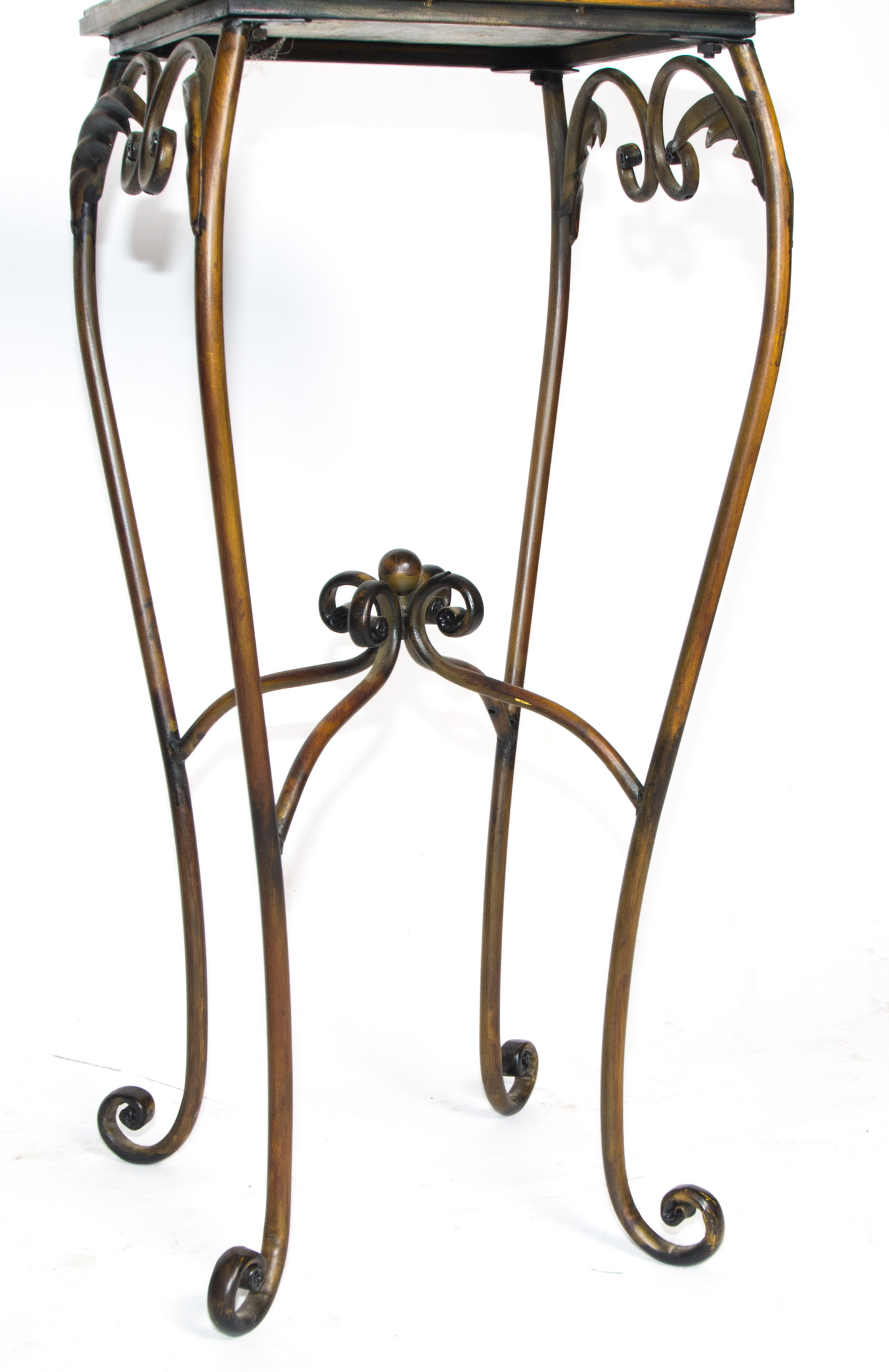 Marble Top Wrought Iron Pedestal Plant Stands