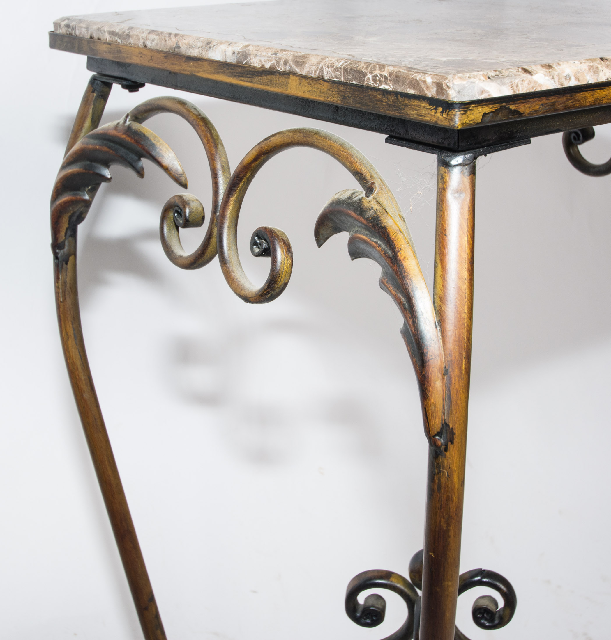 Marble Top Wrought Iron Pedestal Plant Stands