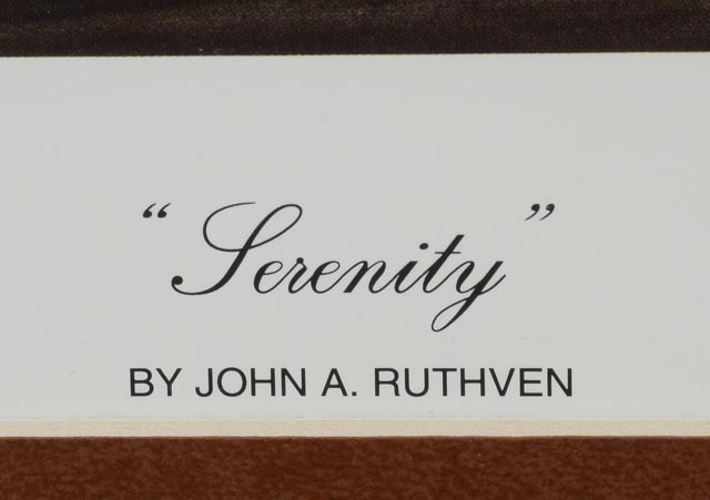 John Ruthven 1985 Signed Open Edition Offset Lithograph "Serenity"