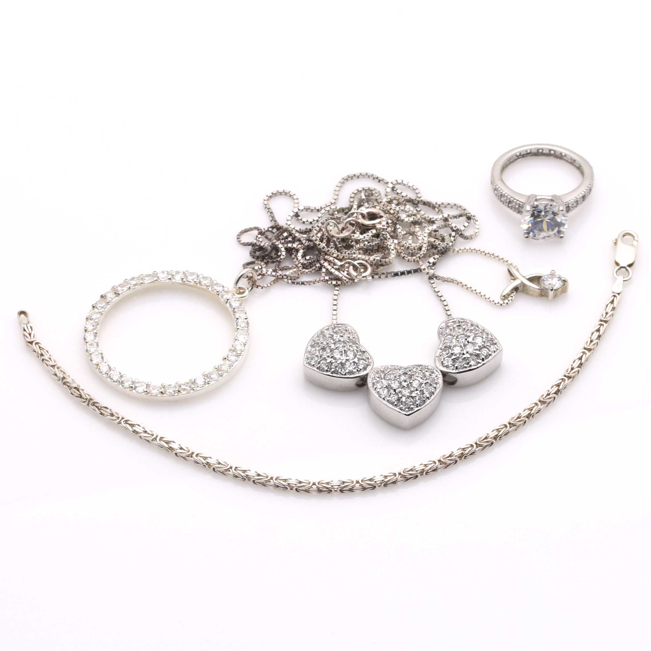 Assortment of Sterling Silver Cubic Zirconia Jewelry