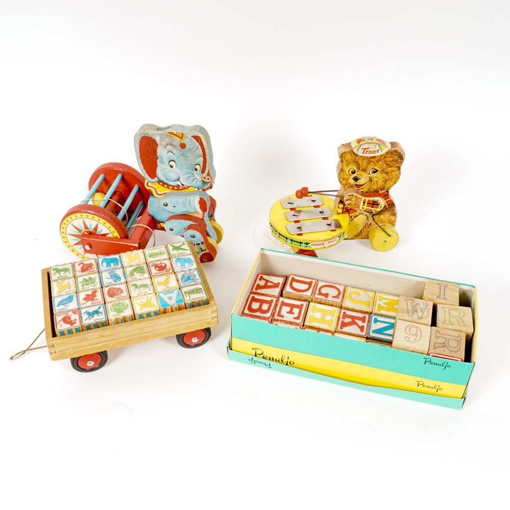 Collection of Vintage Wooden Toys