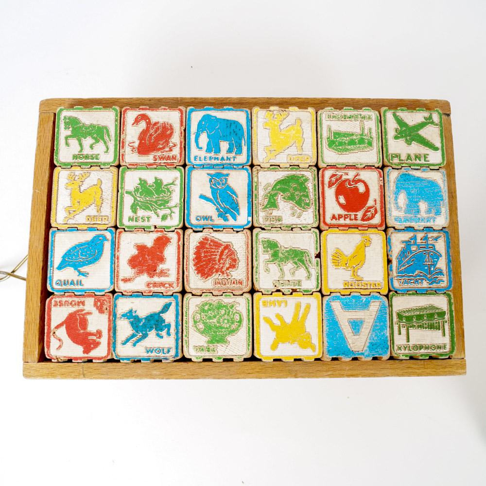 Collection of Vintage Wooden Toys