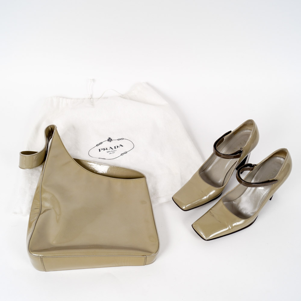 Pair of Prada Shoes and a Matching Handbag