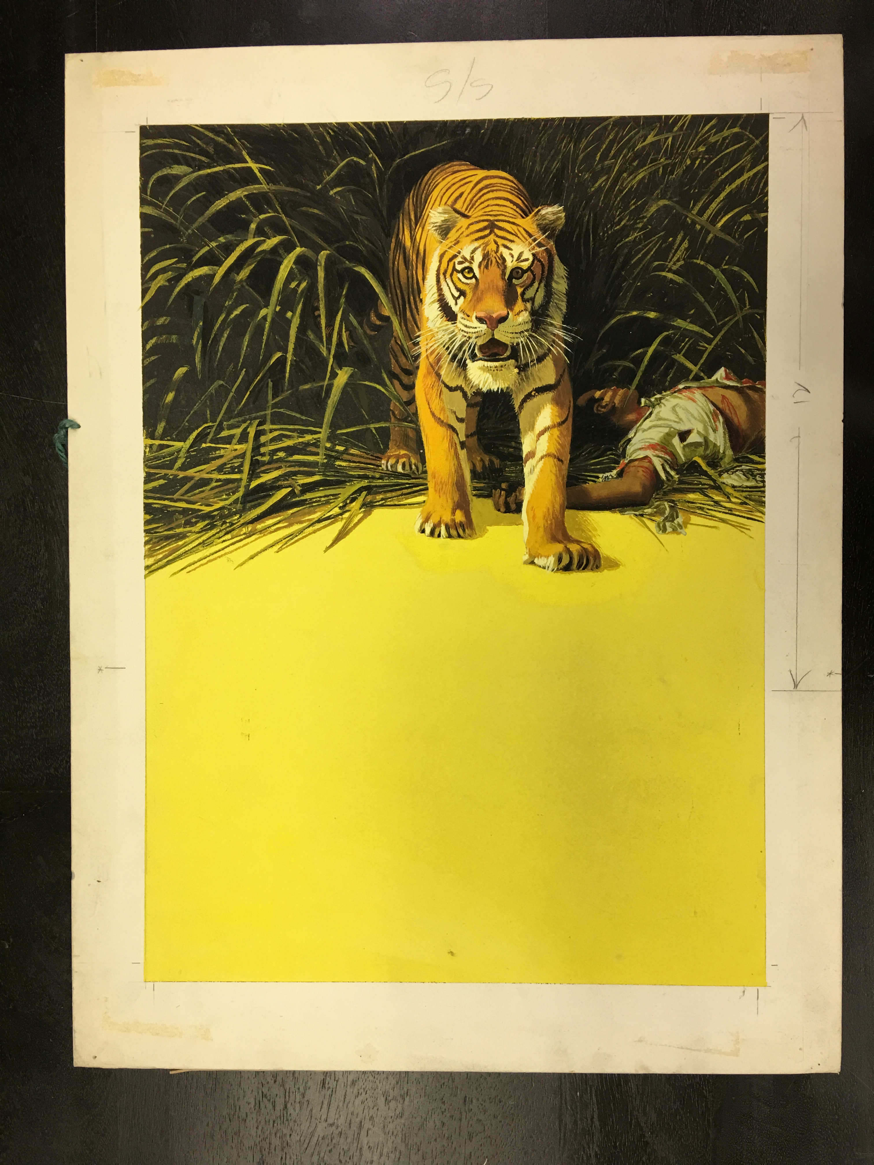 Stan Galli Gouache Painting on Board Illustration for "On the Track of the Man Eater"