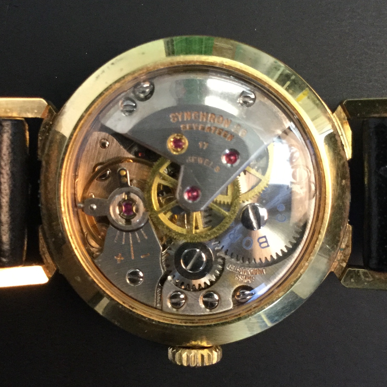 Vintage Ernest Borel Synchron 17 Jewel Kaleidoscope Watch