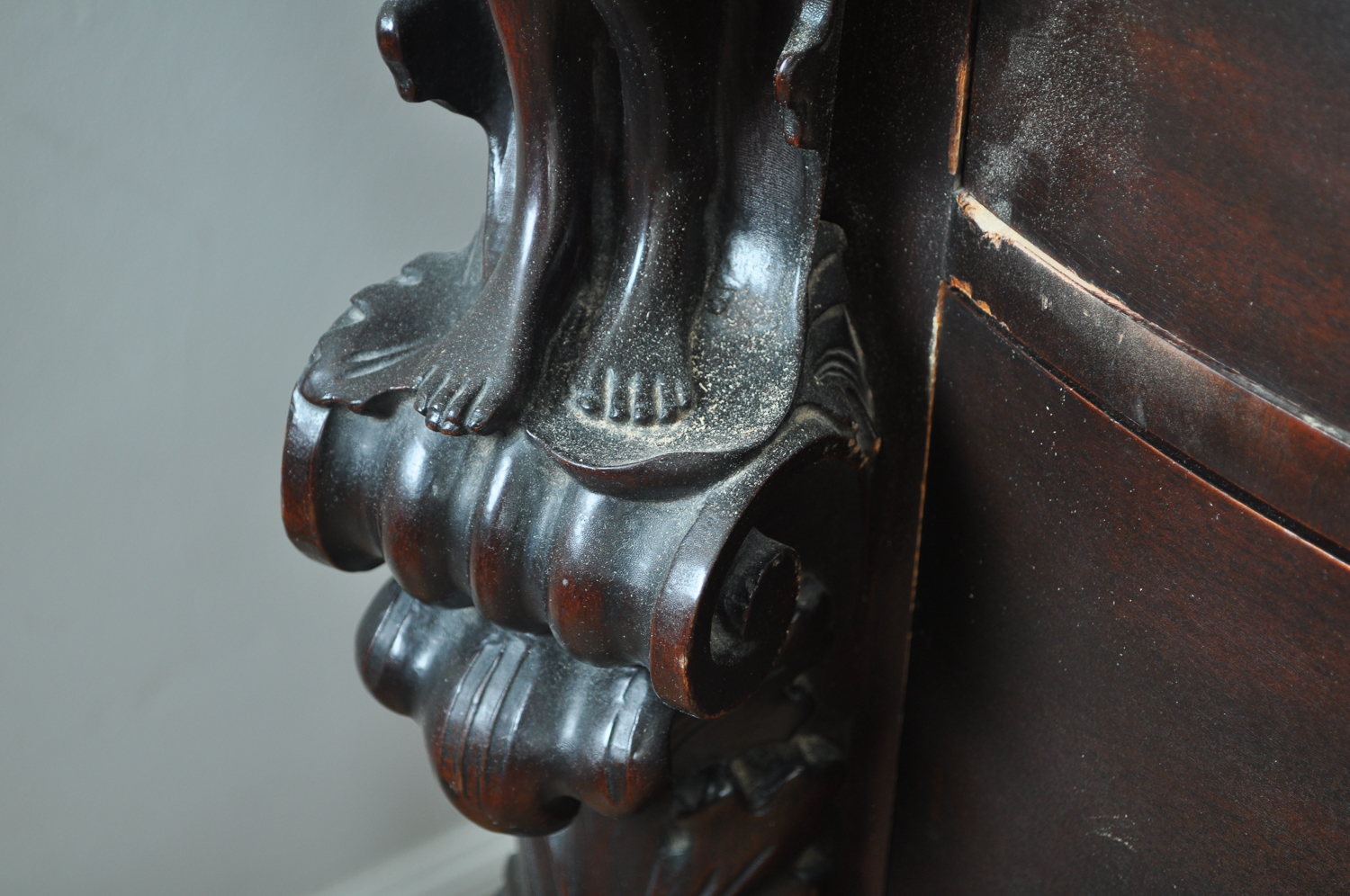 Antique Beautifully Carved Empire Revival Dresser With Mirror