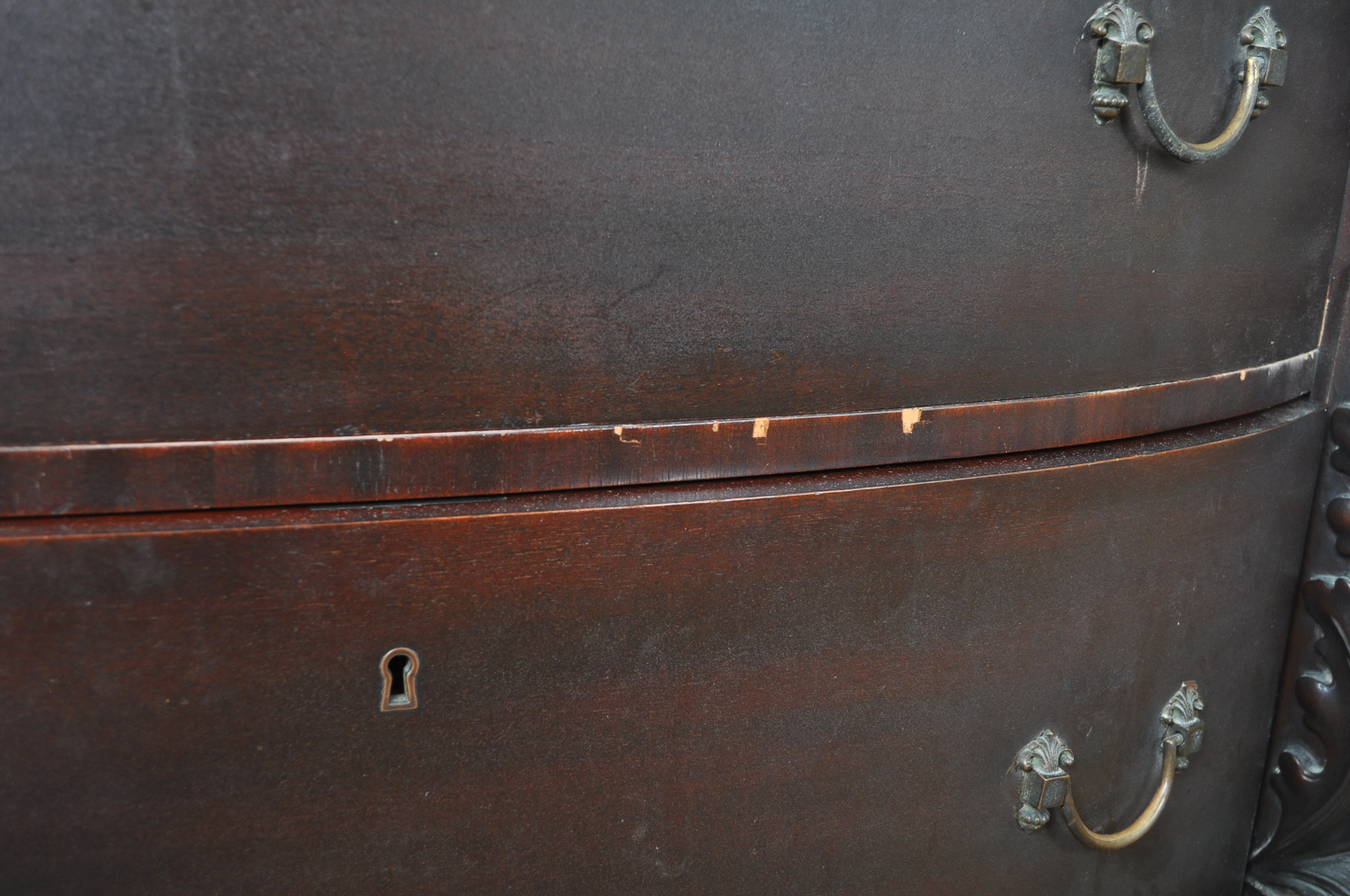 Antique Beautifully Carved Empire Revival Dresser With Mirror