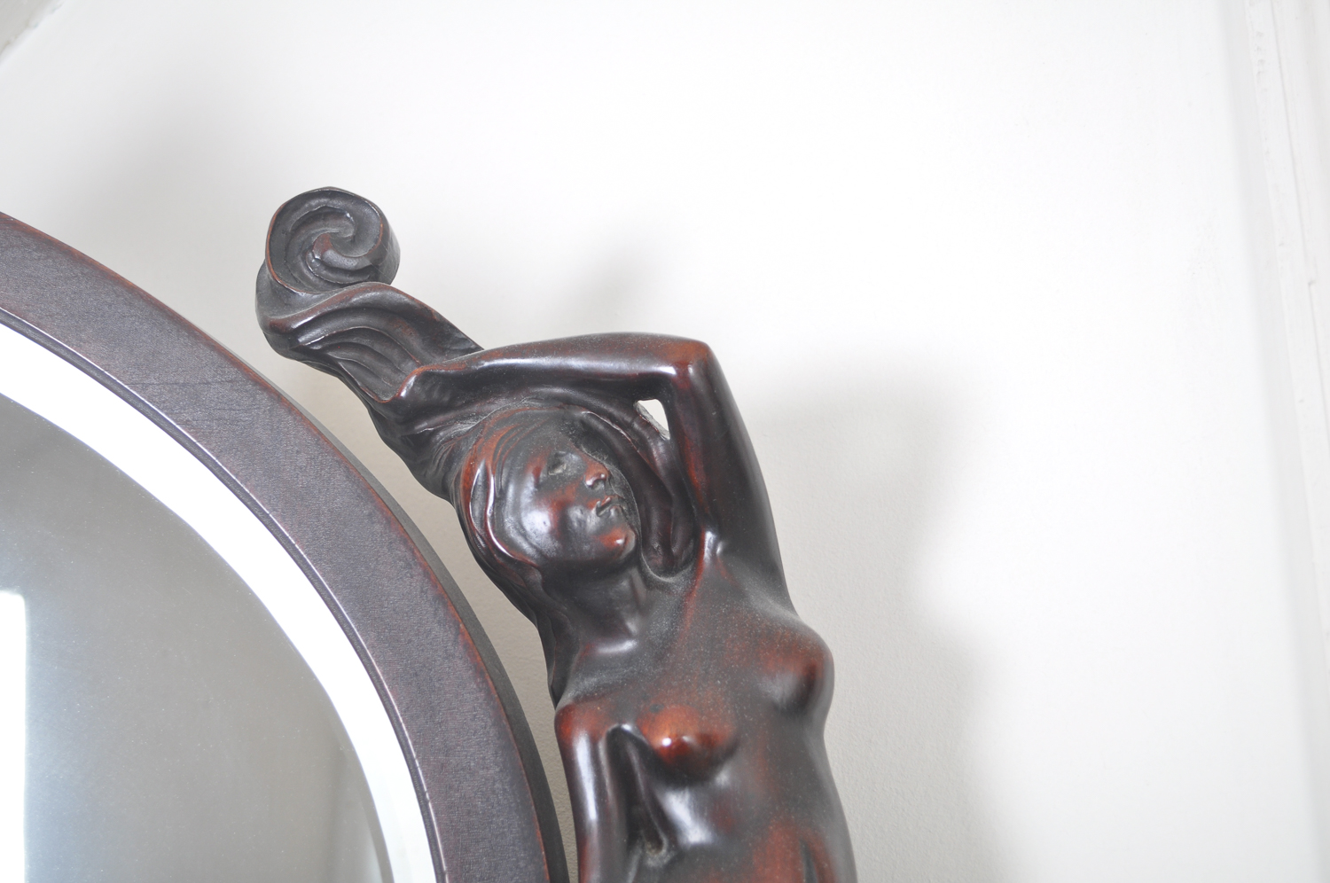 Antique Beautifully Carved Empire Revival Dresser With Mirror