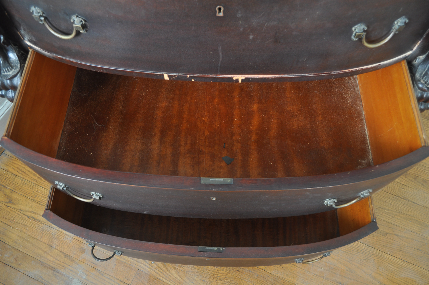 Antique Beautifully Carved Empire Revival Dresser With Mirror