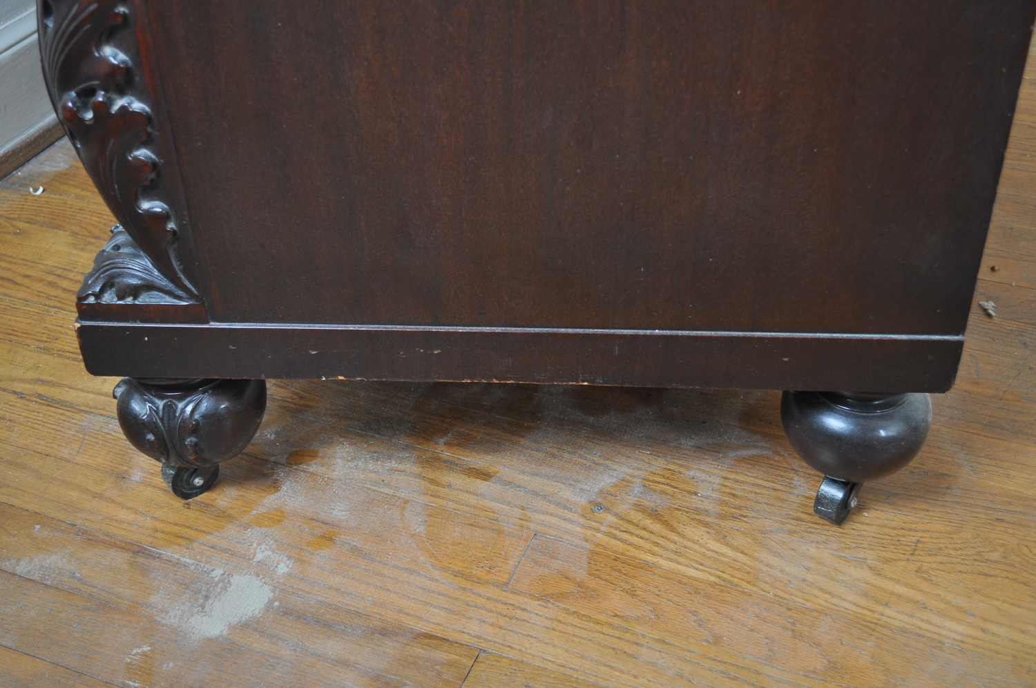 Antique Beautifully Carved Empire Revival Dresser With Mirror