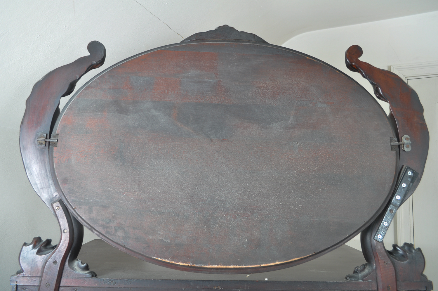 Antique Beautifully Carved Empire Revival Dresser With Mirror