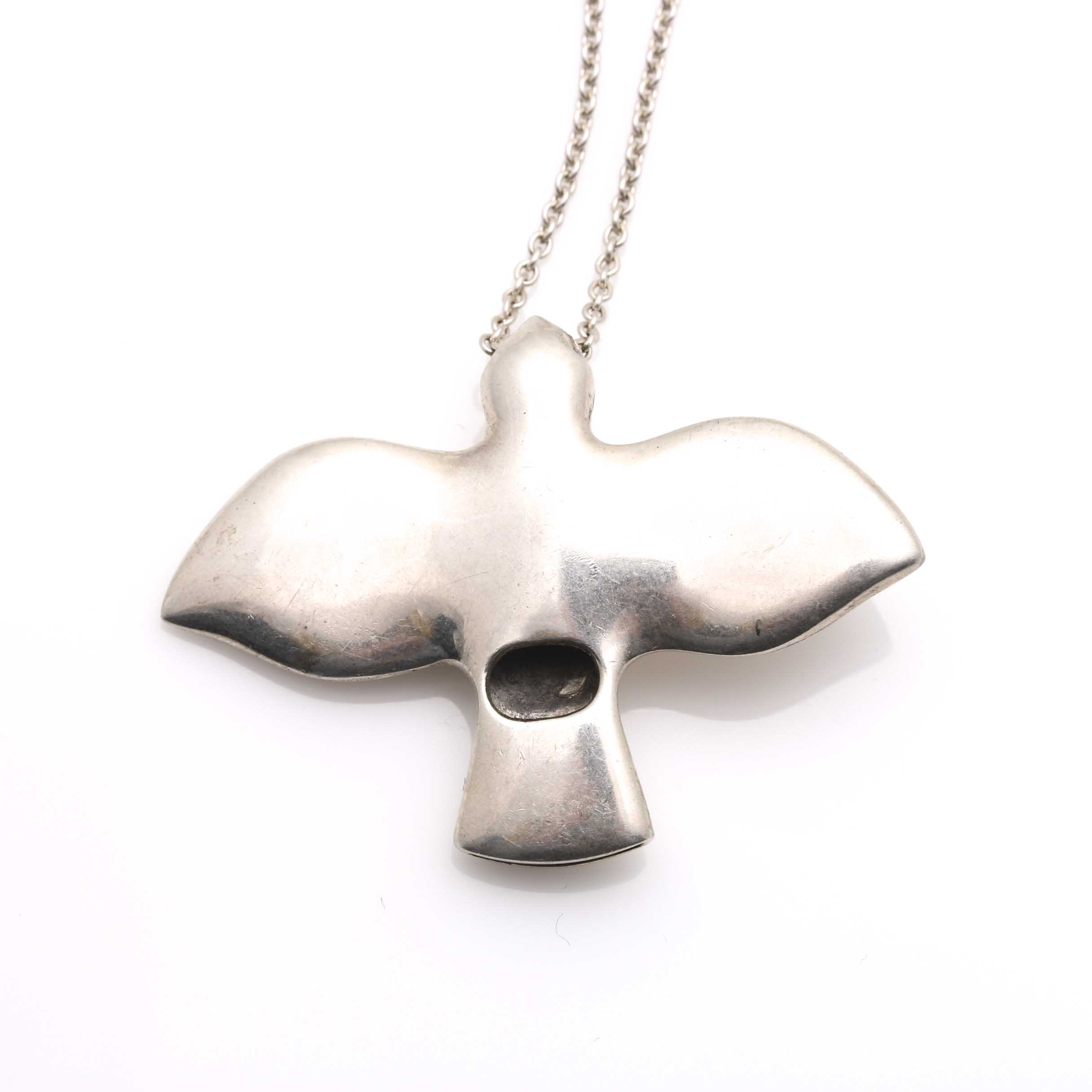 Tiffany & Co Sterling Silver Elsa Peretti Dove Necklace