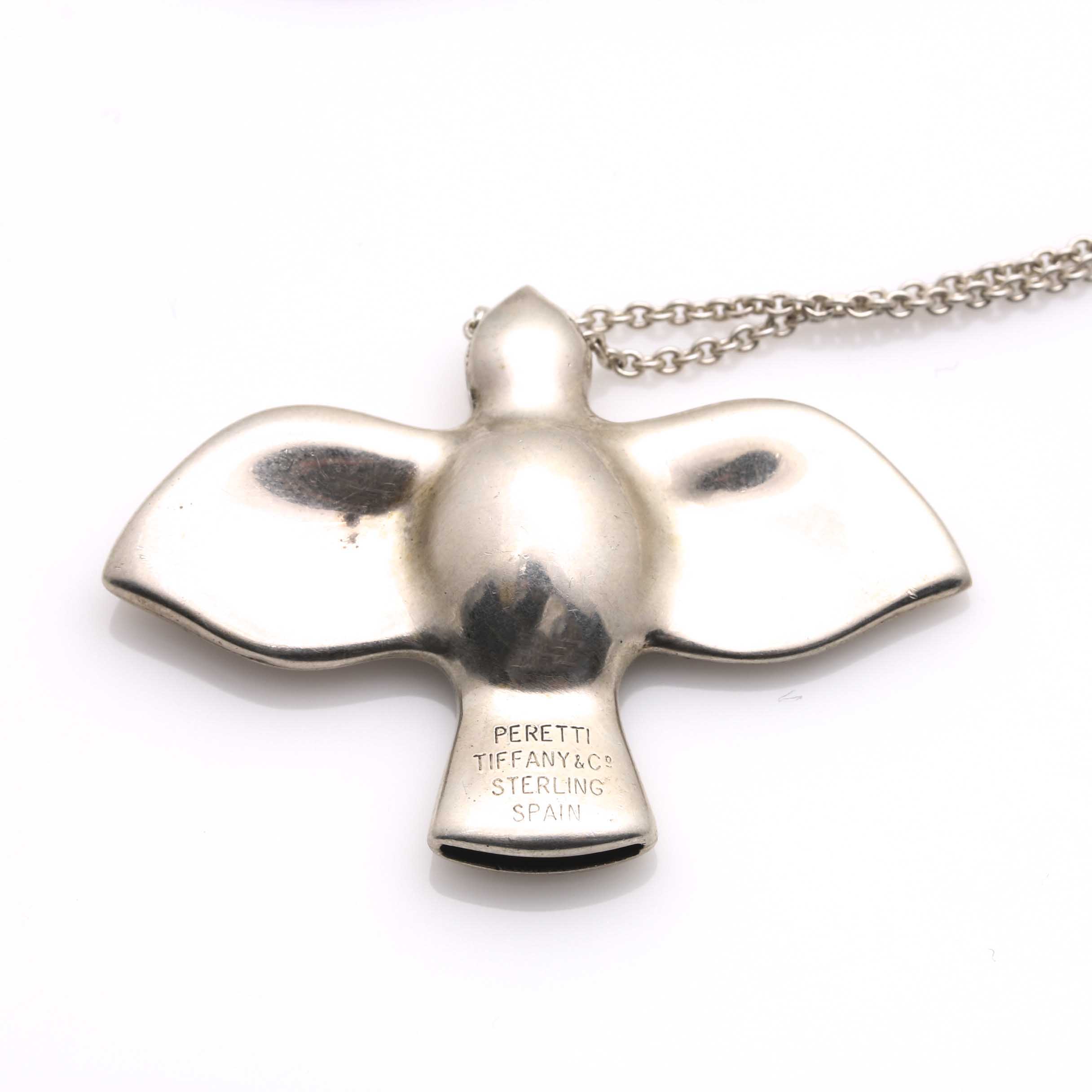 Tiffany & Co Sterling Silver Elsa Peretti Dove Necklace