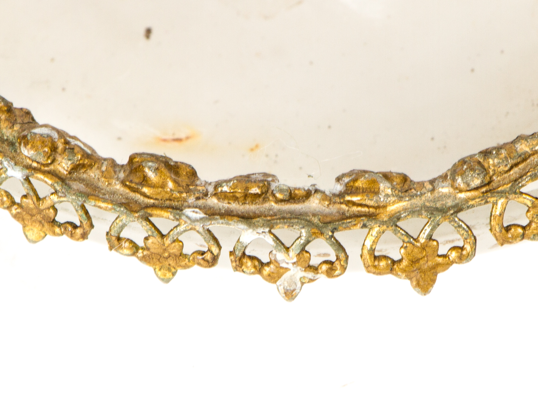 Brass and Glass Cherub Dish