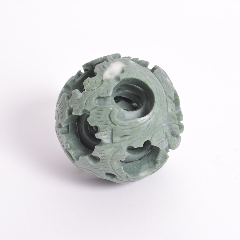 Green Stone Chinese Puzzle Ball