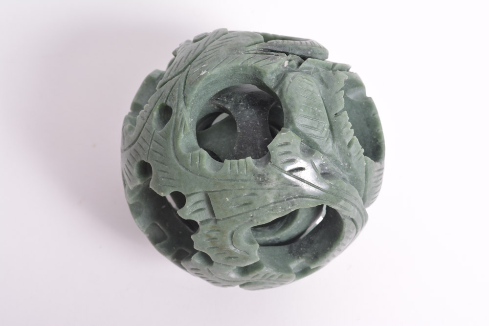 Green Stone Chinese Puzzle Ball