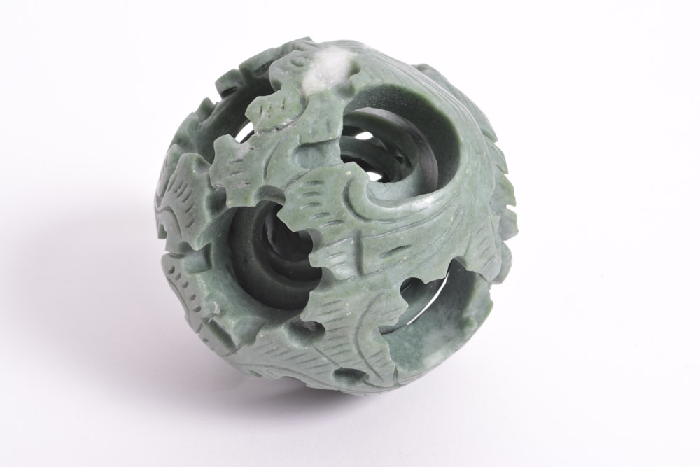 Green Stone Chinese Puzzle Ball