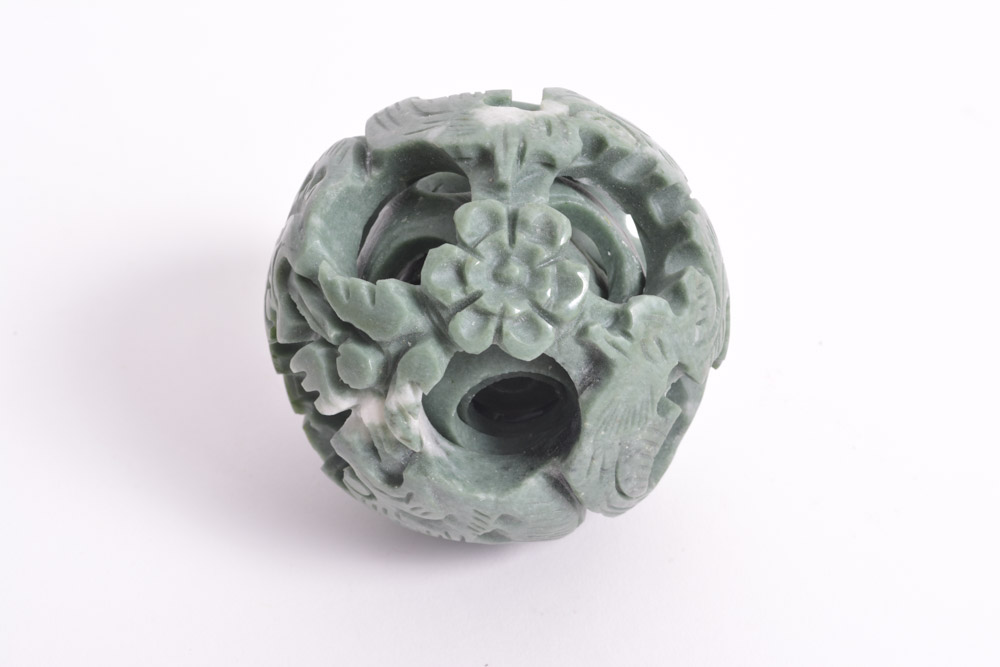 Green Stone Chinese Puzzle Ball