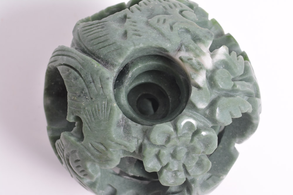 Green Stone Chinese Puzzle Ball