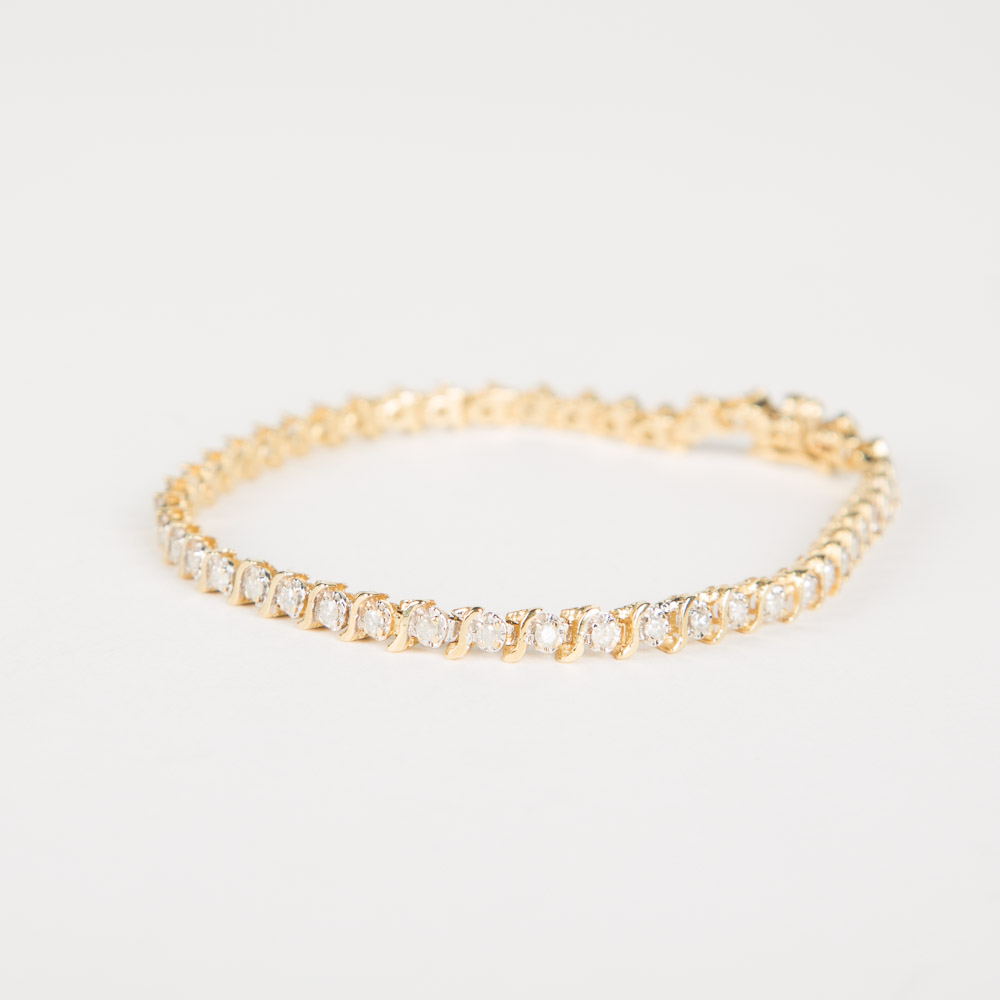 14K Gold and Diamond Tennis Bracelet