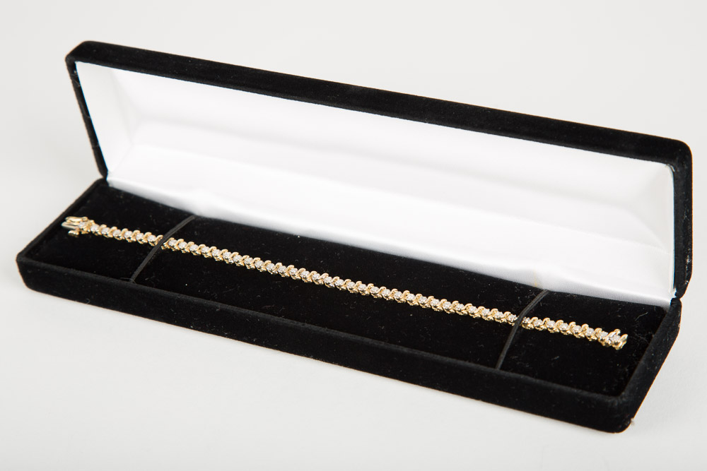 14K Gold and Diamond Tennis Bracelet