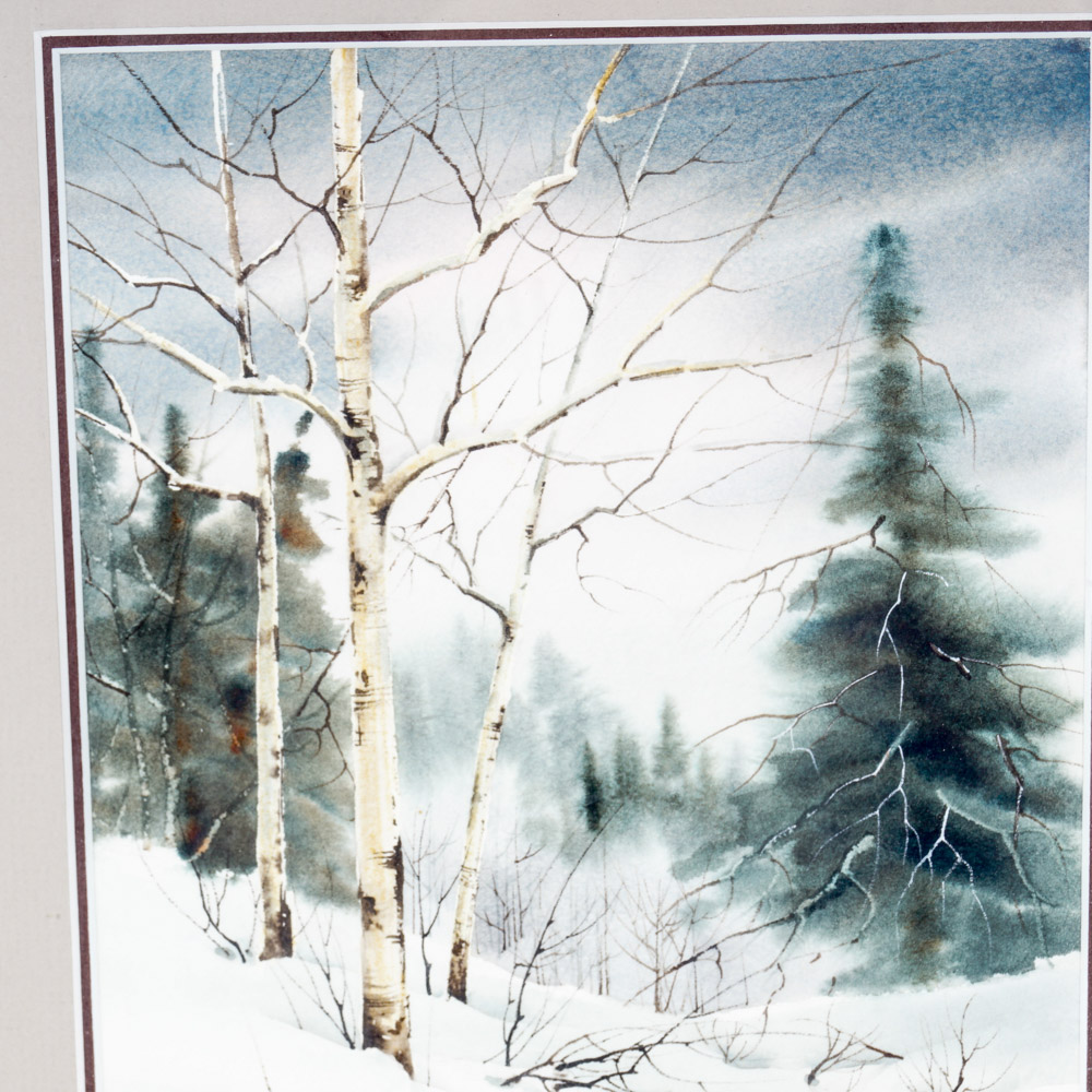 Vicki J. Barton Original Watercolor Painting, "Snow Bound"