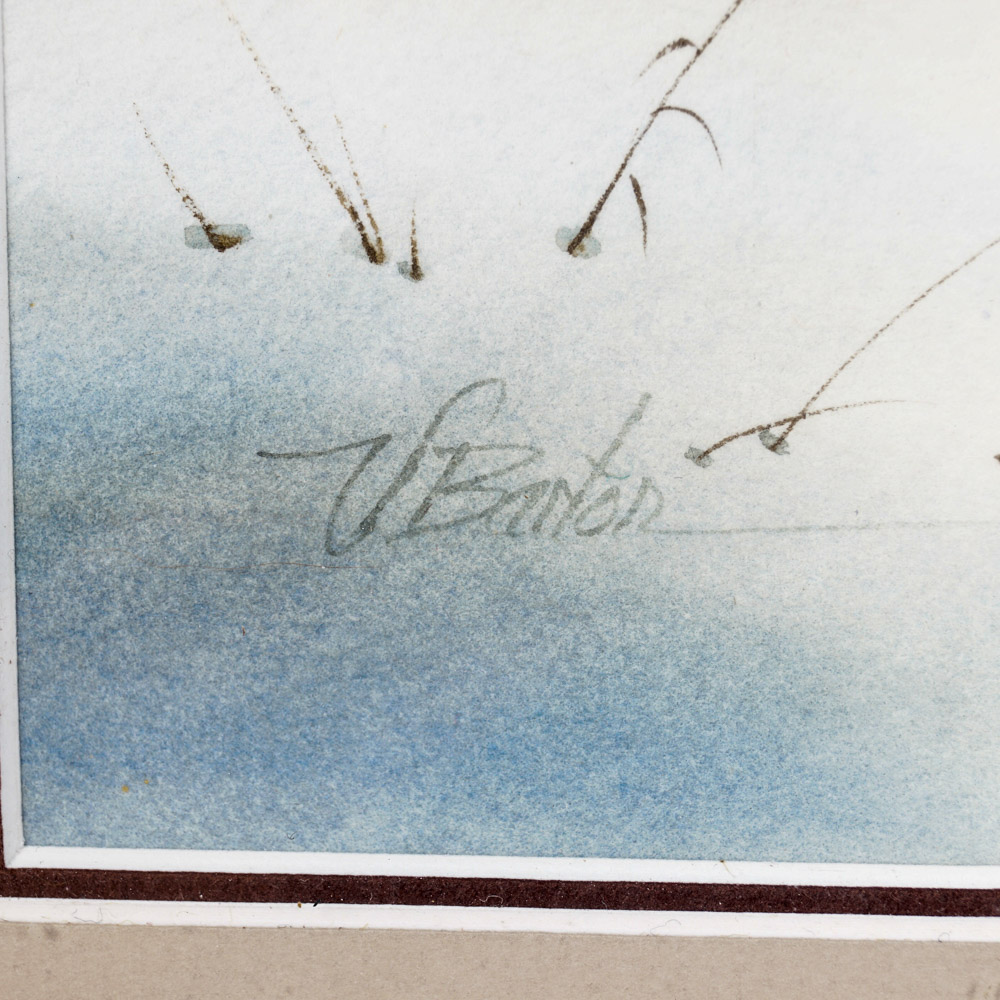 Vicki J. Barton Original Watercolor Painting, "Snow Bound"