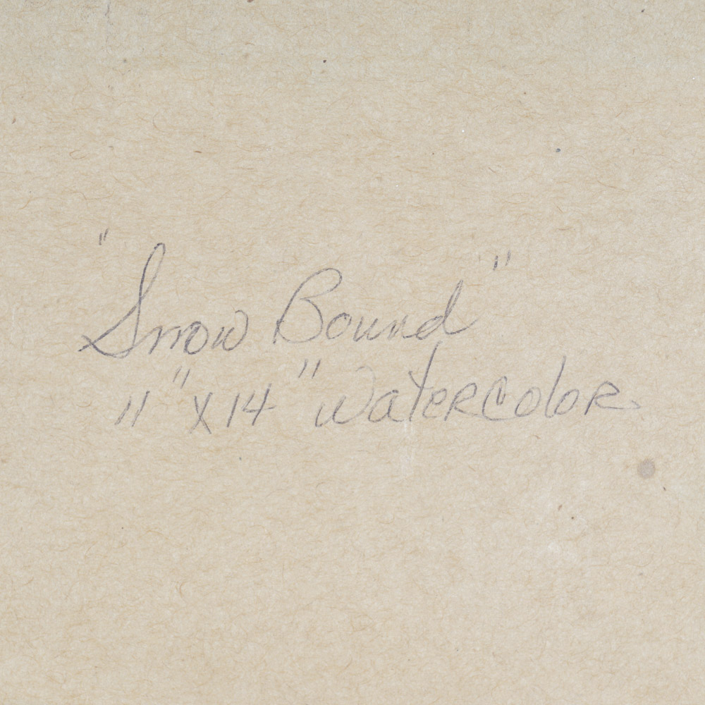 Vicki J. Barton Original Watercolor Painting, "Snow Bound"