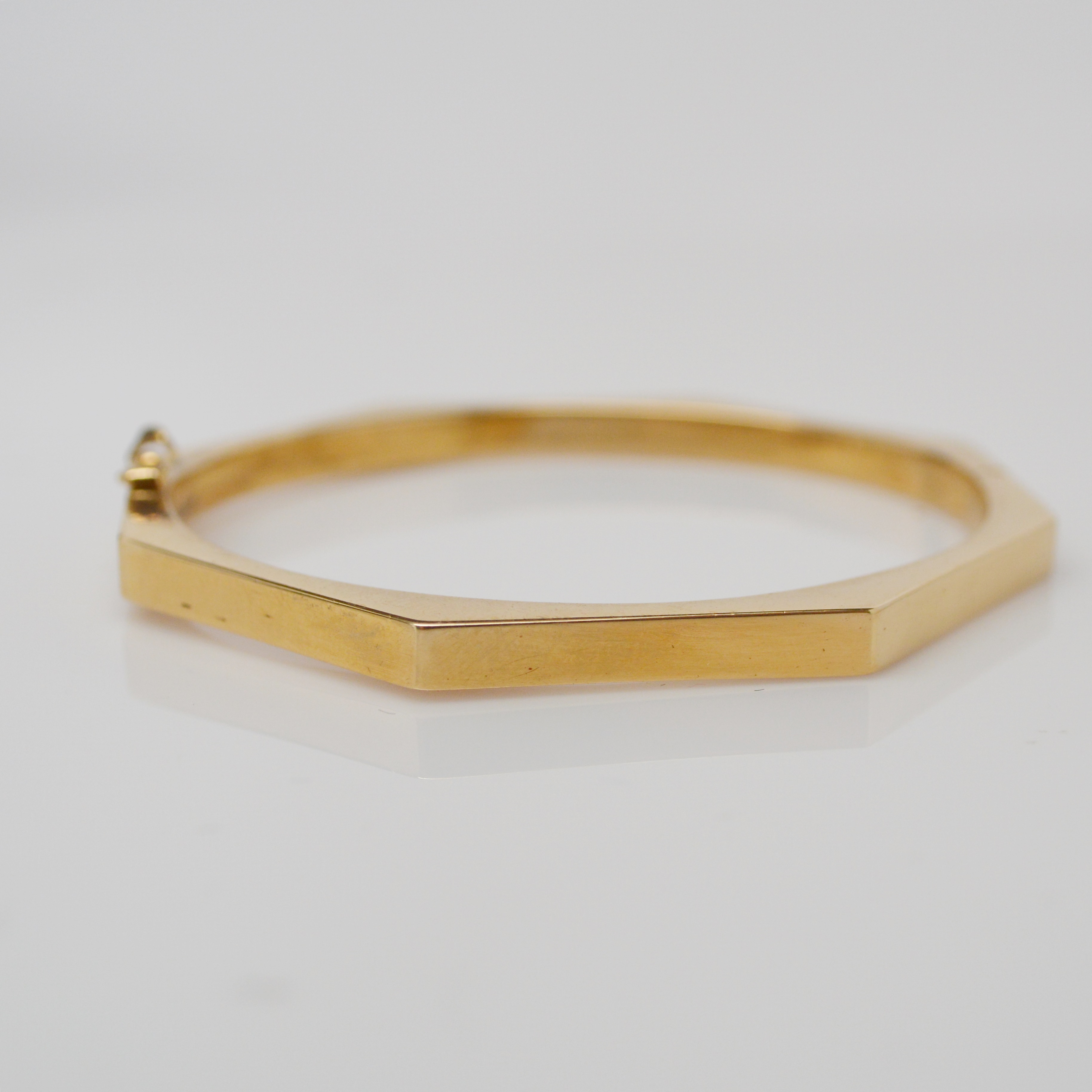 14K Yellow Gold Octagon Bangle