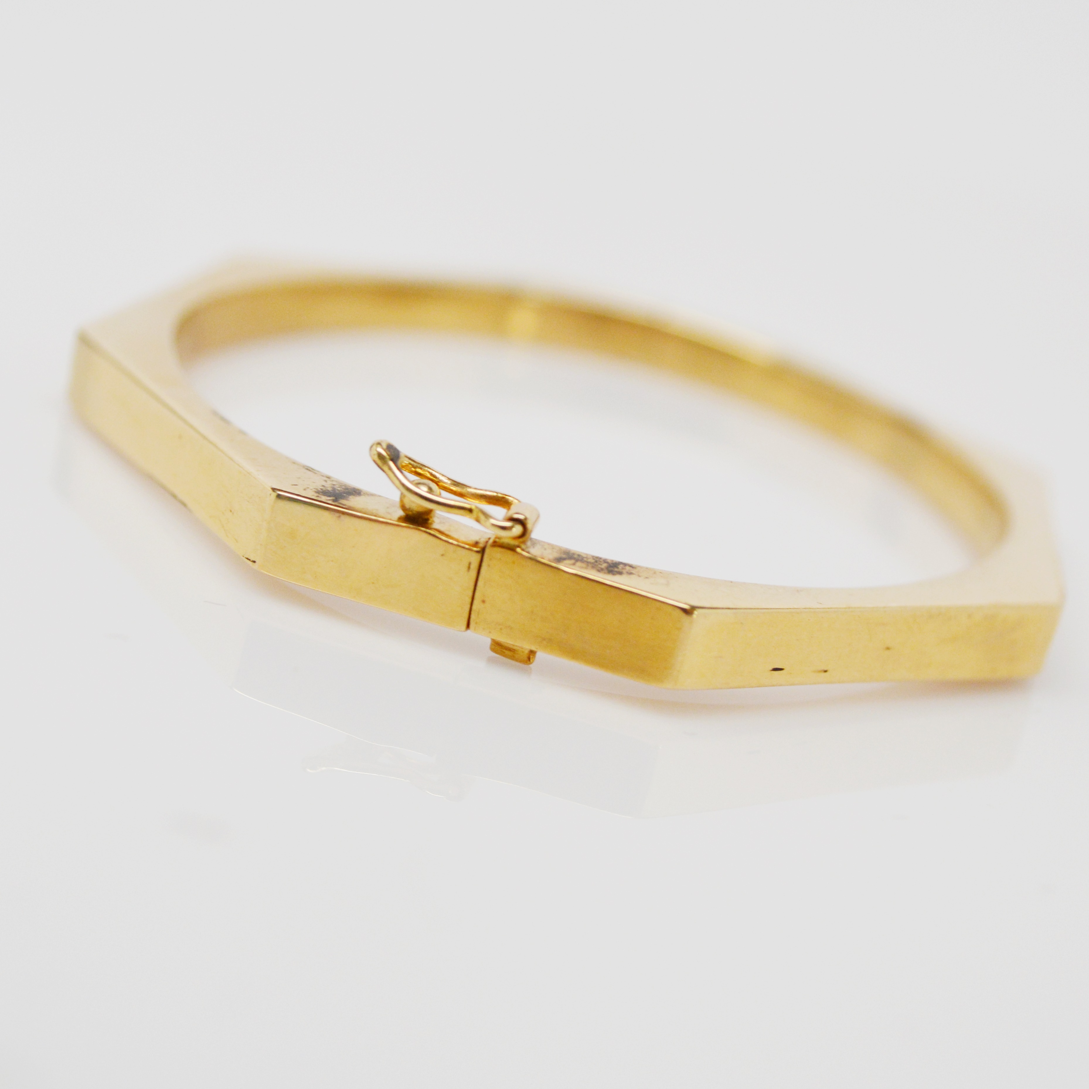 14K Yellow Gold Octagon Bangle