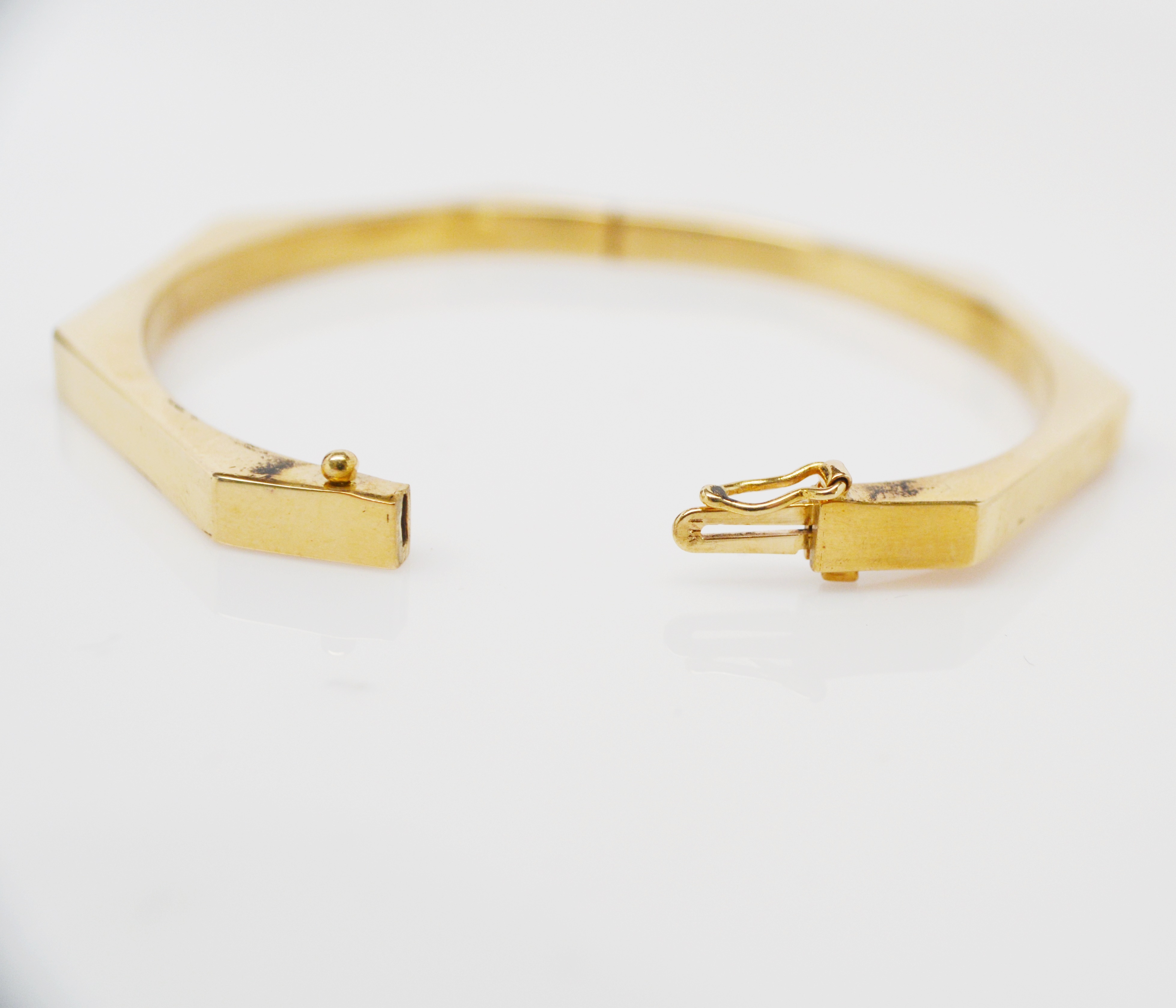 14K Yellow Gold Octagon Bangle