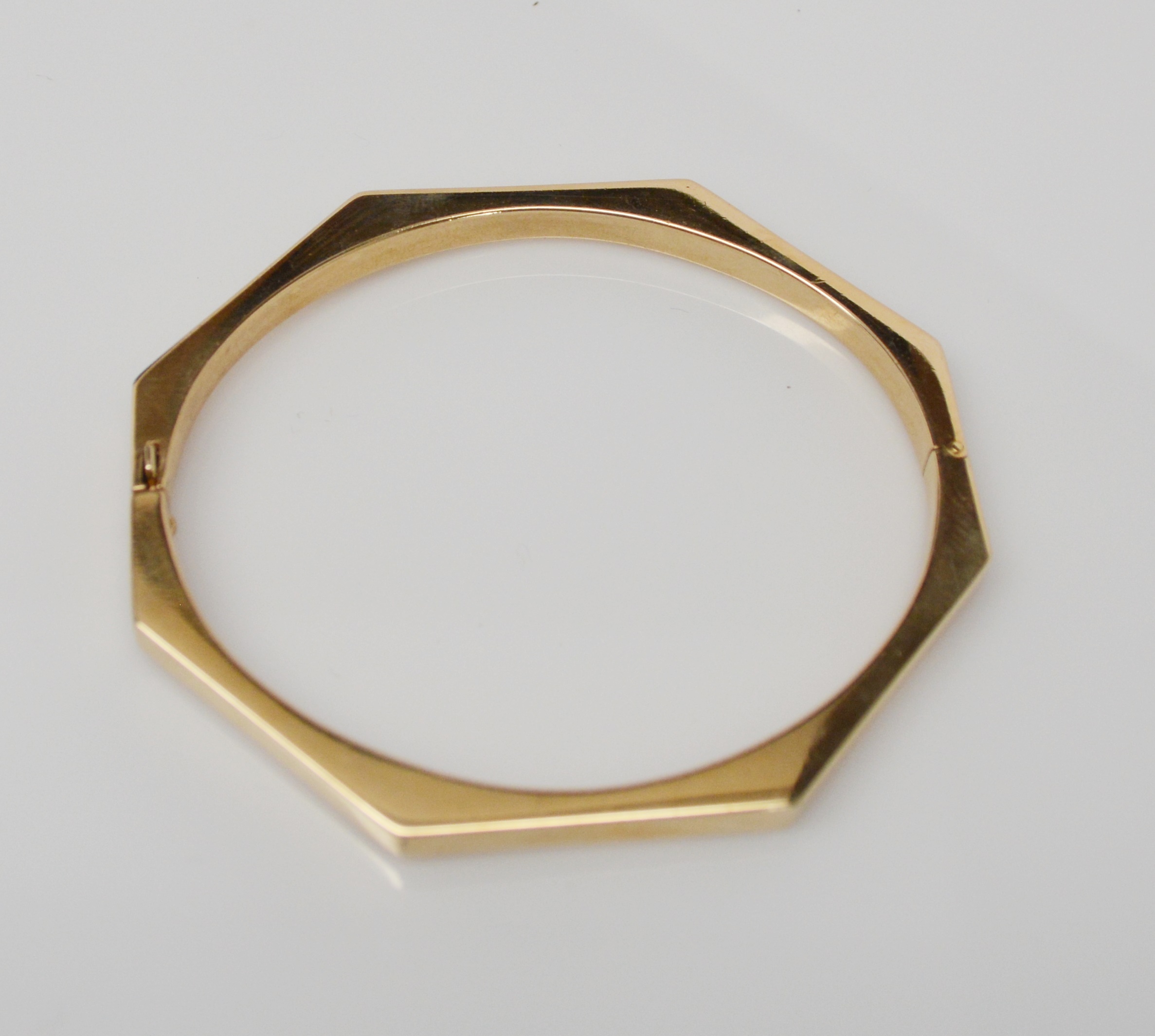 14K Yellow Gold Octagon Bangle